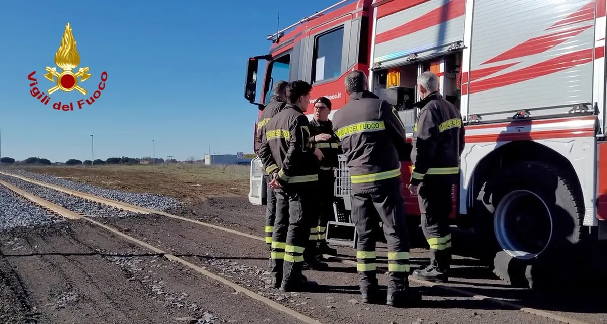Binario ferroviario presso il comando dei vigili del fuoco di Viterbo