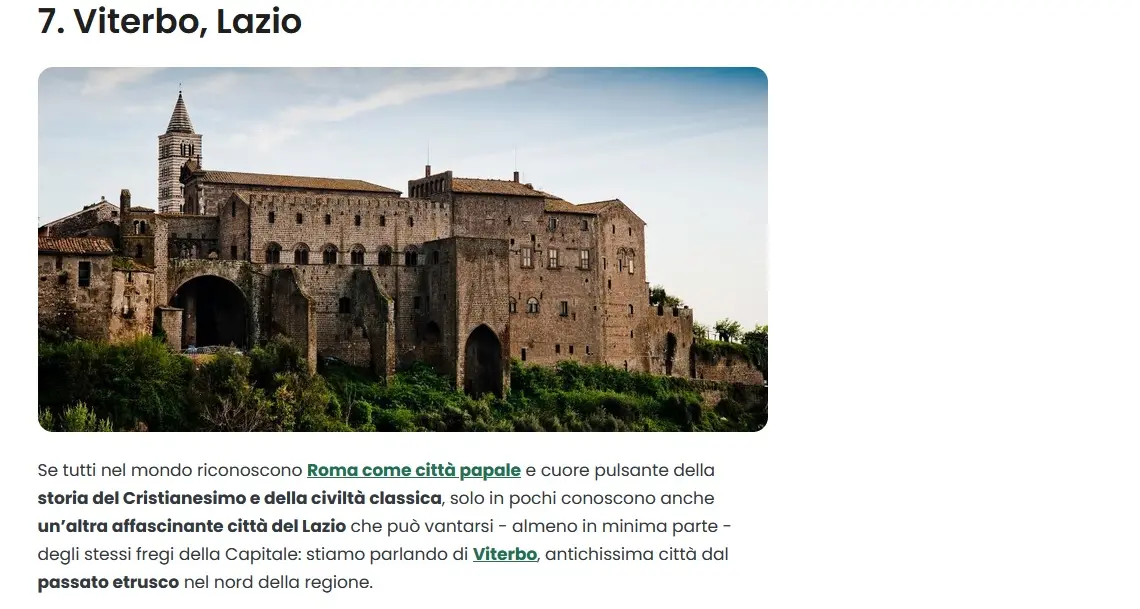«Viterbo tra le 10 mete da visitare nel 2025»