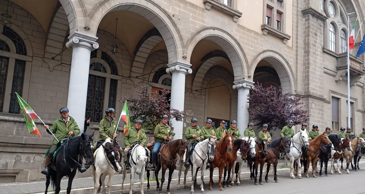 A Viterbo nel pellegrinaggio a cavallo verso Roma